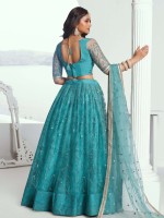 Deep Sky Butterfly Net Lehenga Choli